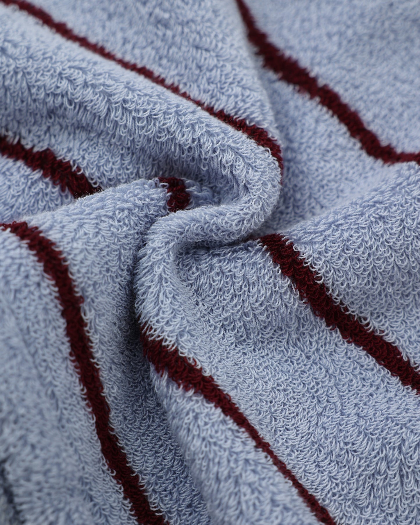 Retro Stripe Cotton Hair Towel Wrap - Blue / Burgundy - view 6