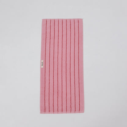 Vintage Stripe Cotton Towel Set - Pink / Red