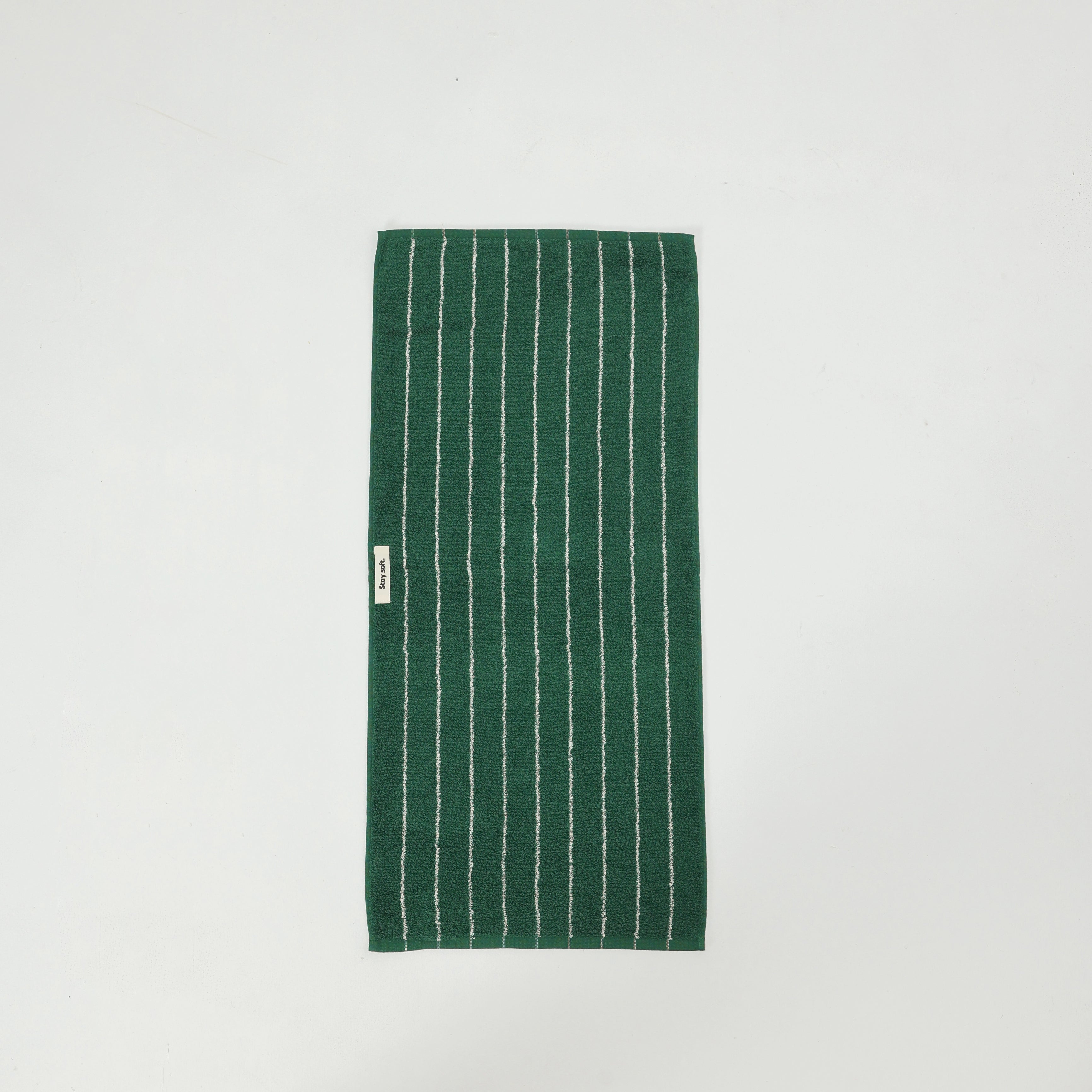 Vintage Stripe Cotton Towel Set - Green / White