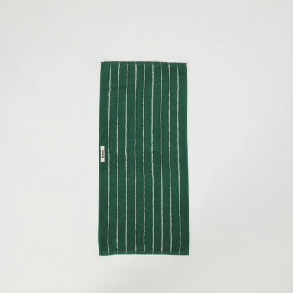 Vintage Stripe Cotton Towel Set - Green / White