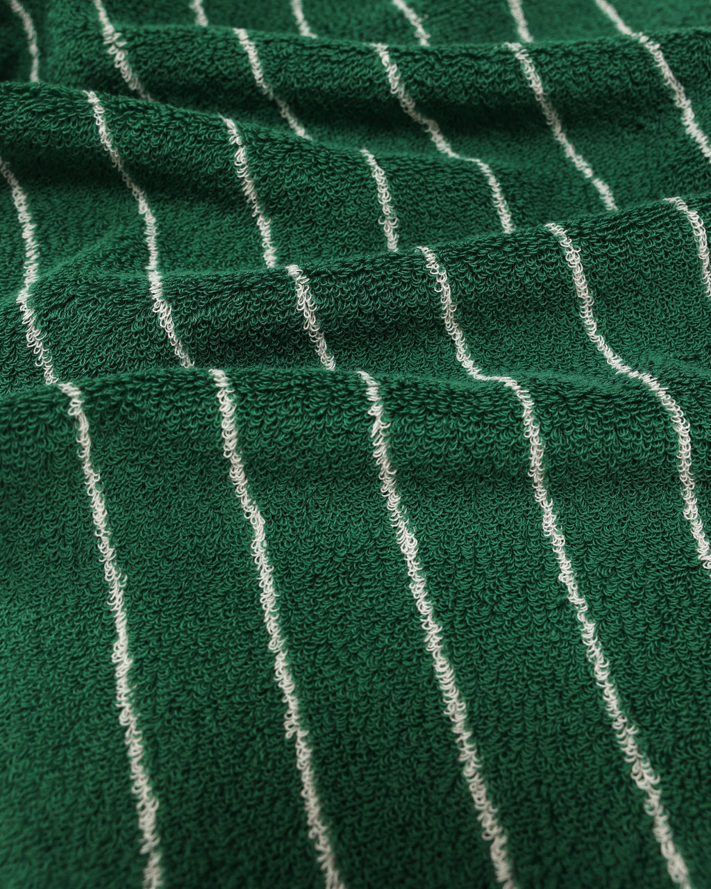 Vintage Stripe Cotton Towel Set - Green / White