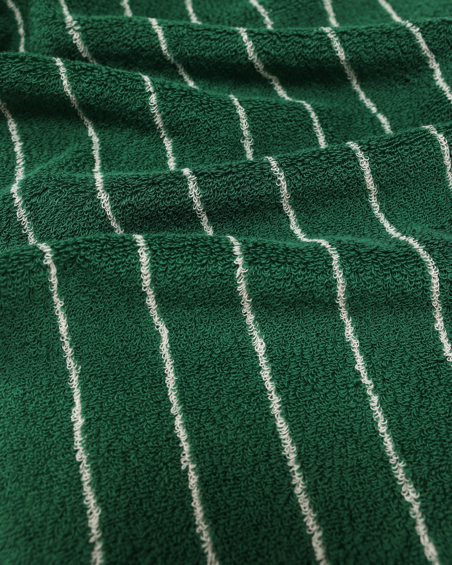 Vintage Stripe Cotton Towel Set - Green / White
