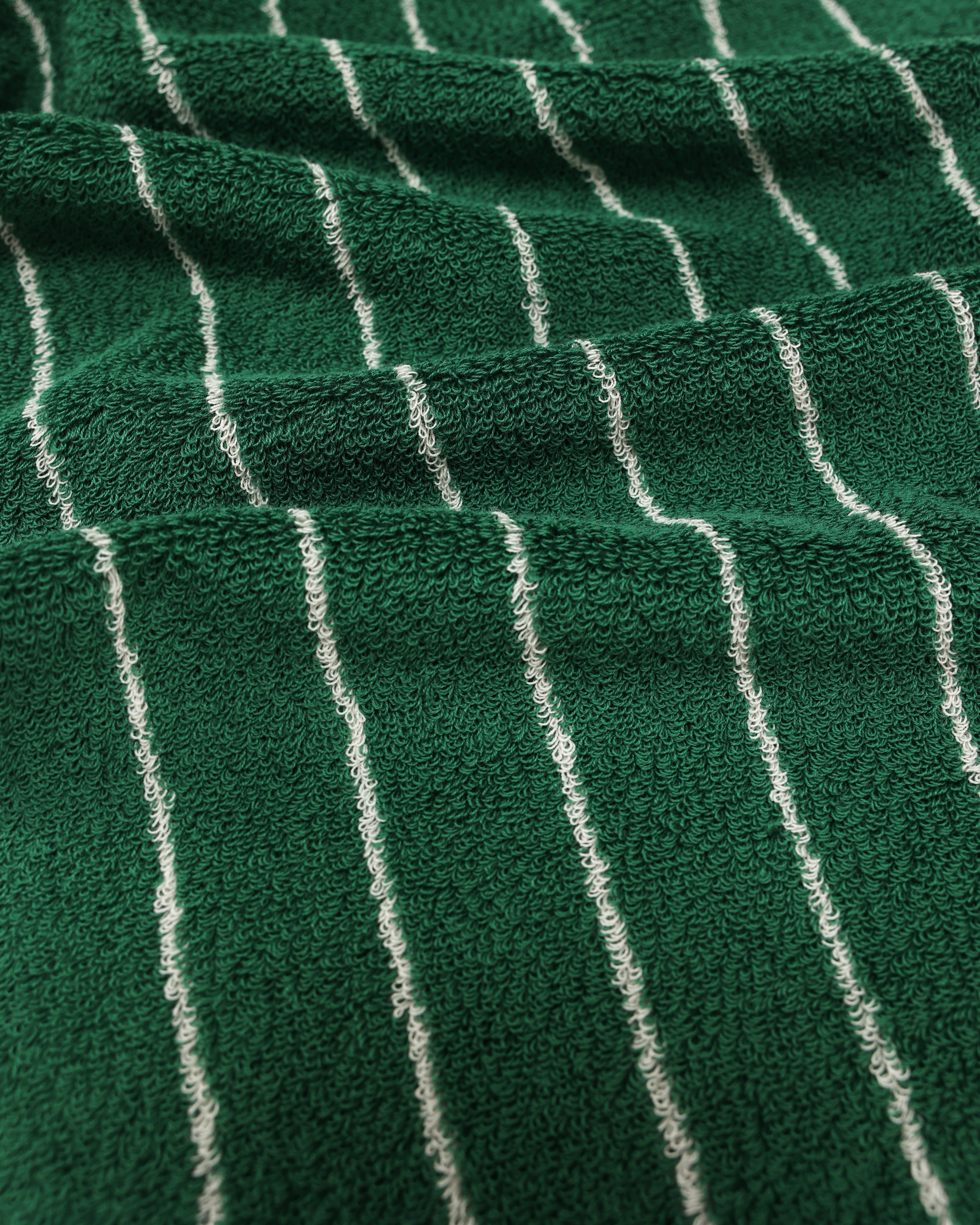 Vintage Stripe Cotton Towel Set - Green / White