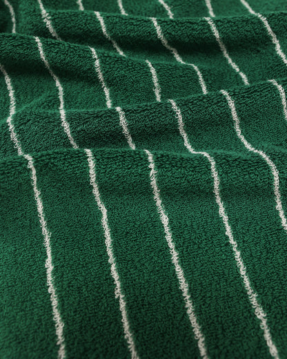 Vintage Stripe Cotton Towel Set - Green / White