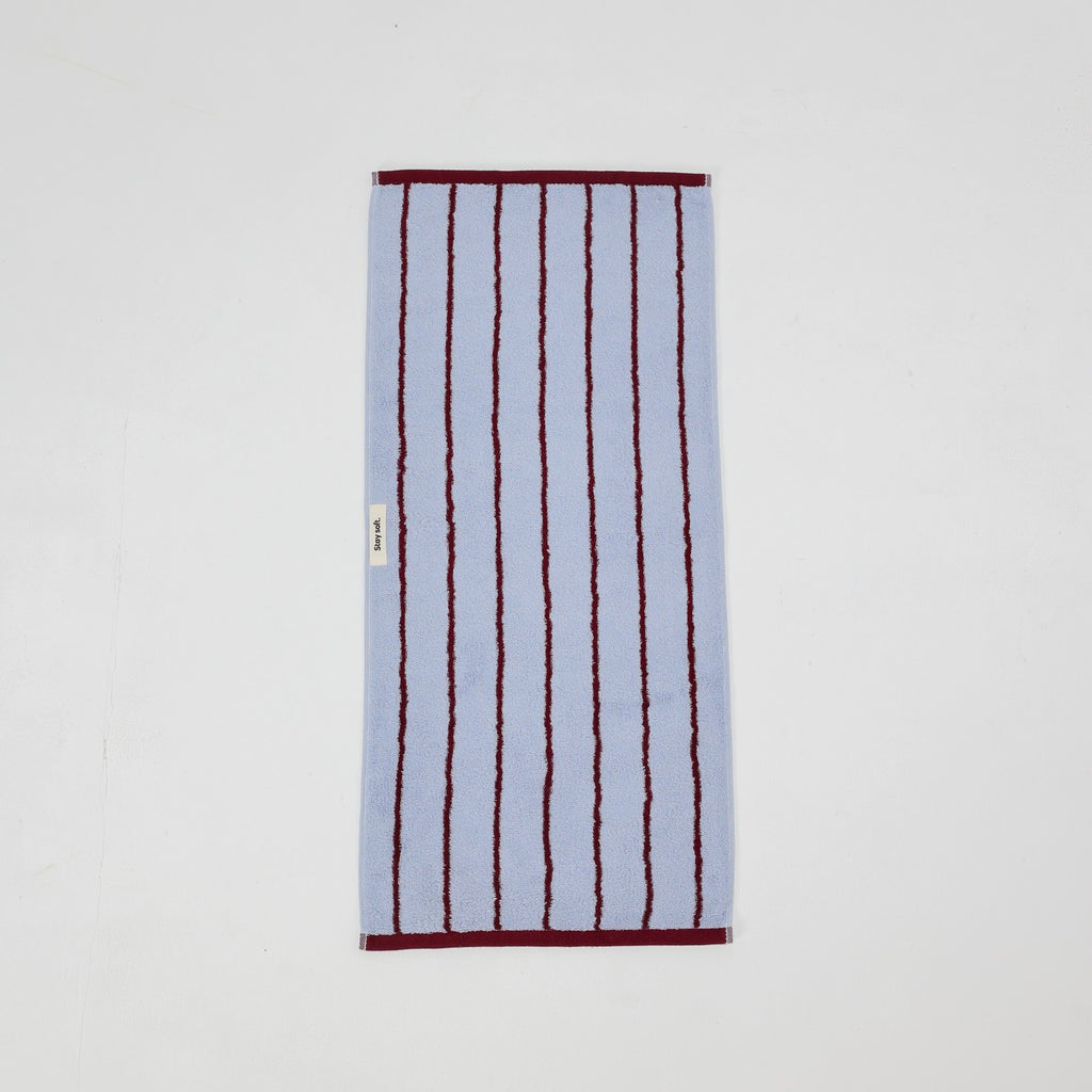 Classic Stripe Cotton Towel Set - Blue / Red