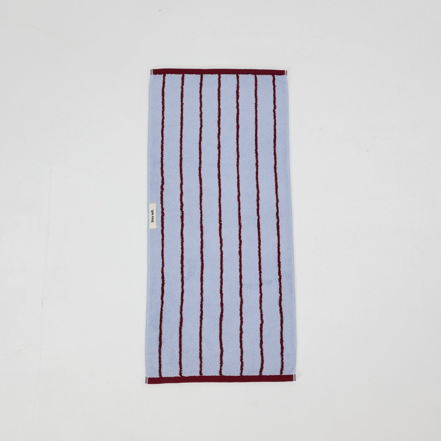 Classic Stripe Cotton Towel Set - Blue / Red