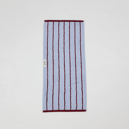 Classic Stripe Cotton Towel Set - Blue / Red