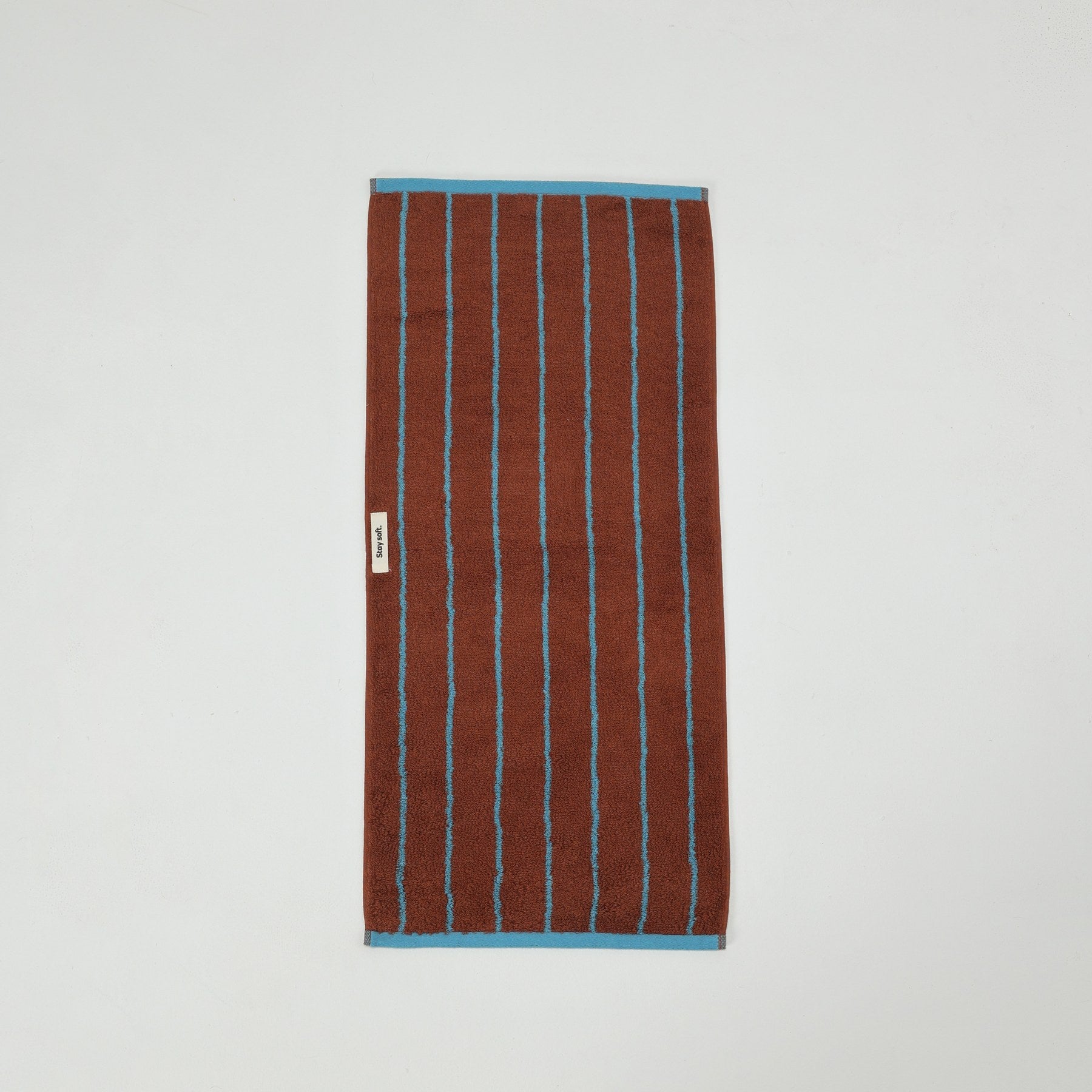 Classic Stripe Cotton Towel Set - Brown / Blue