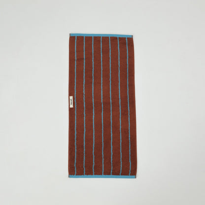 Classic Stripe Cotton Towel Set - Brown / Blue