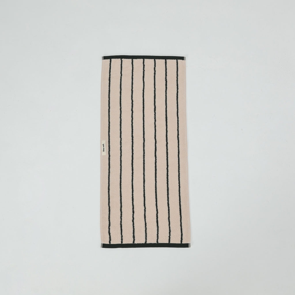 Classic Stripe Cotton Towel Set - Green / Beige