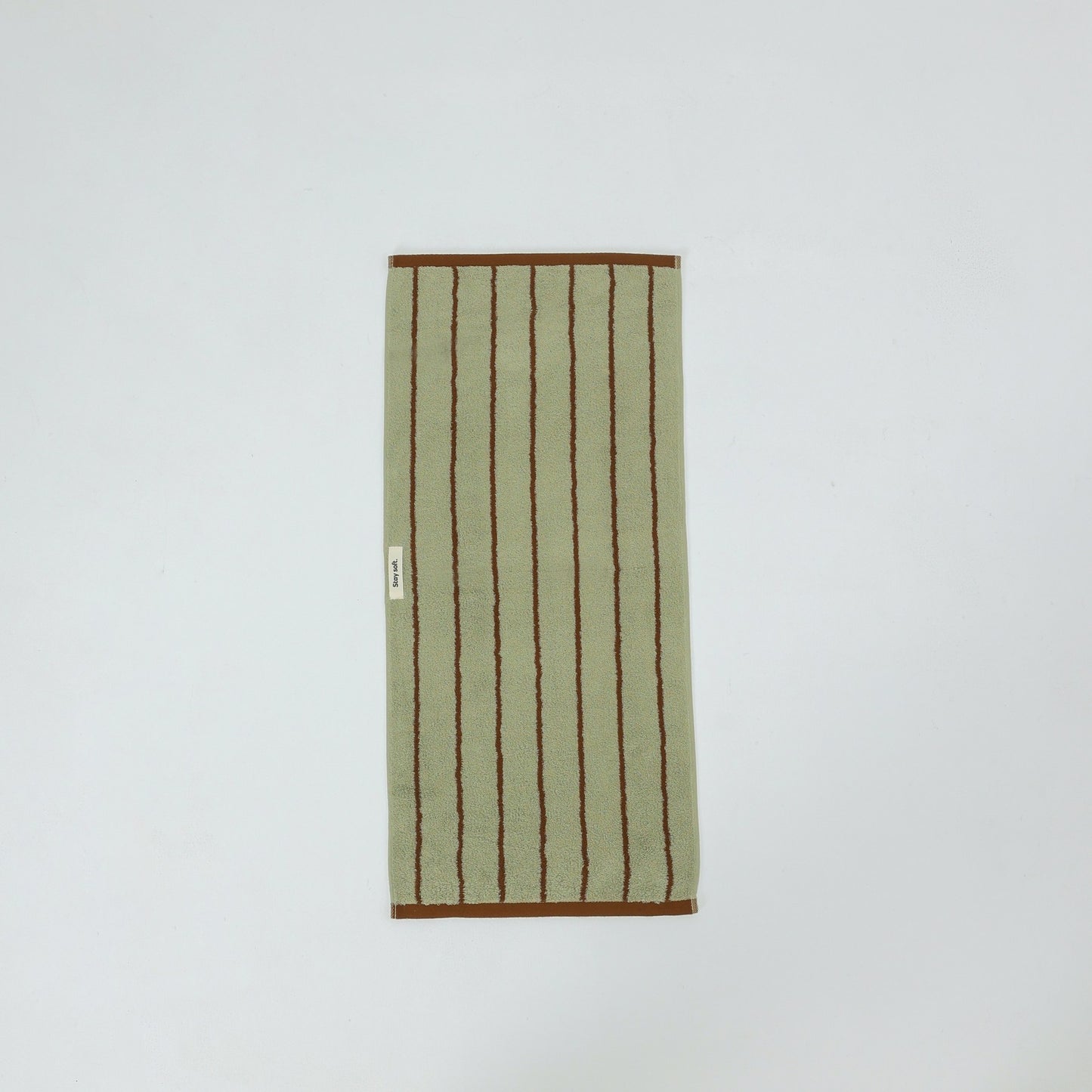 Classic Stripe Cotton Towel Set - Green / Brown