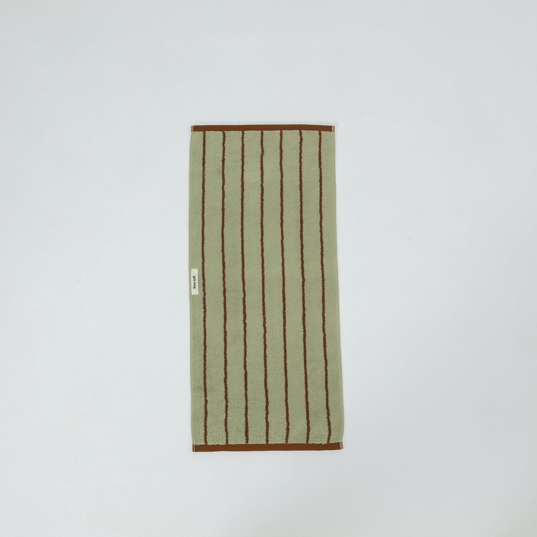 Classic Stripe Cotton Towel Set - Green / Brown
