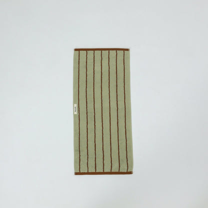 Classic Stripe Cotton Towel Set - Green / Brown