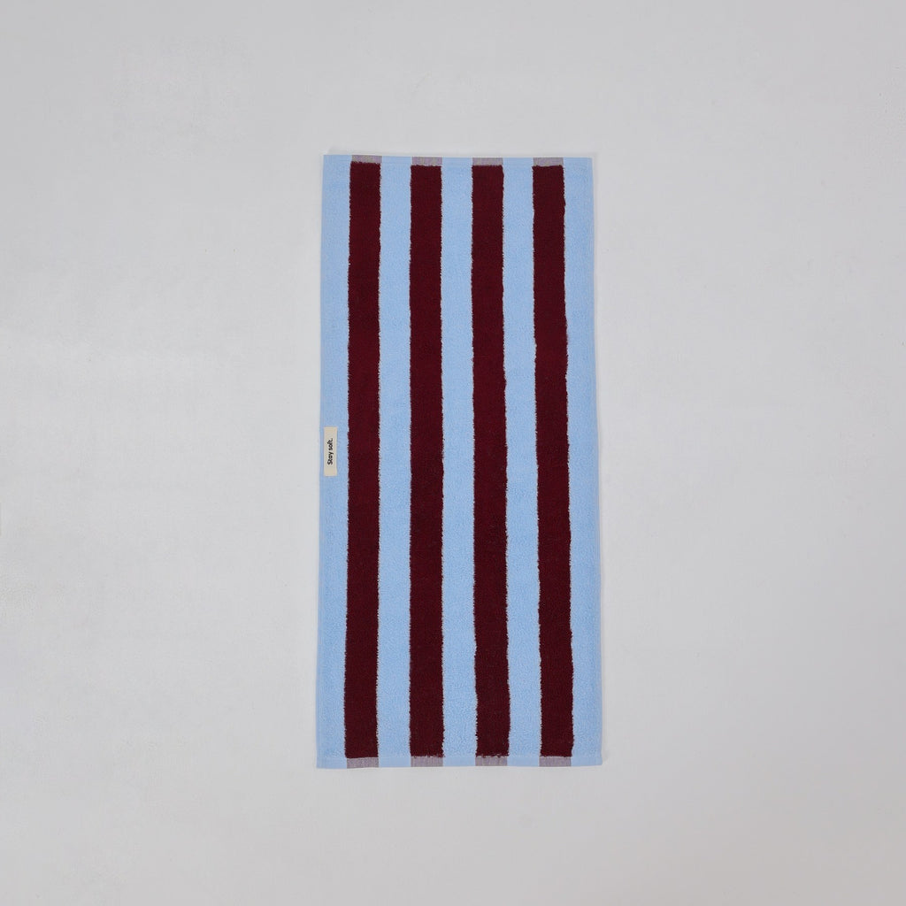 Thick Stripe Cotton Towel Set - Blue / Red