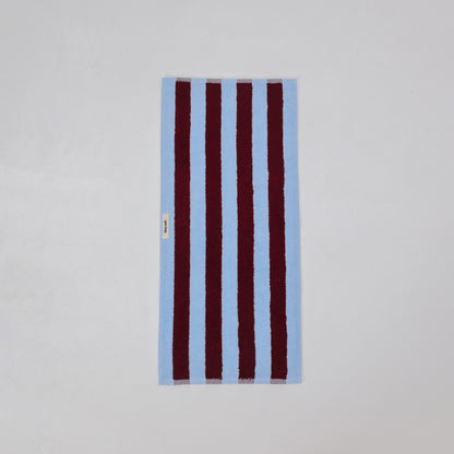 Thick Stripe Cotton Towel Set - Blue / Red
