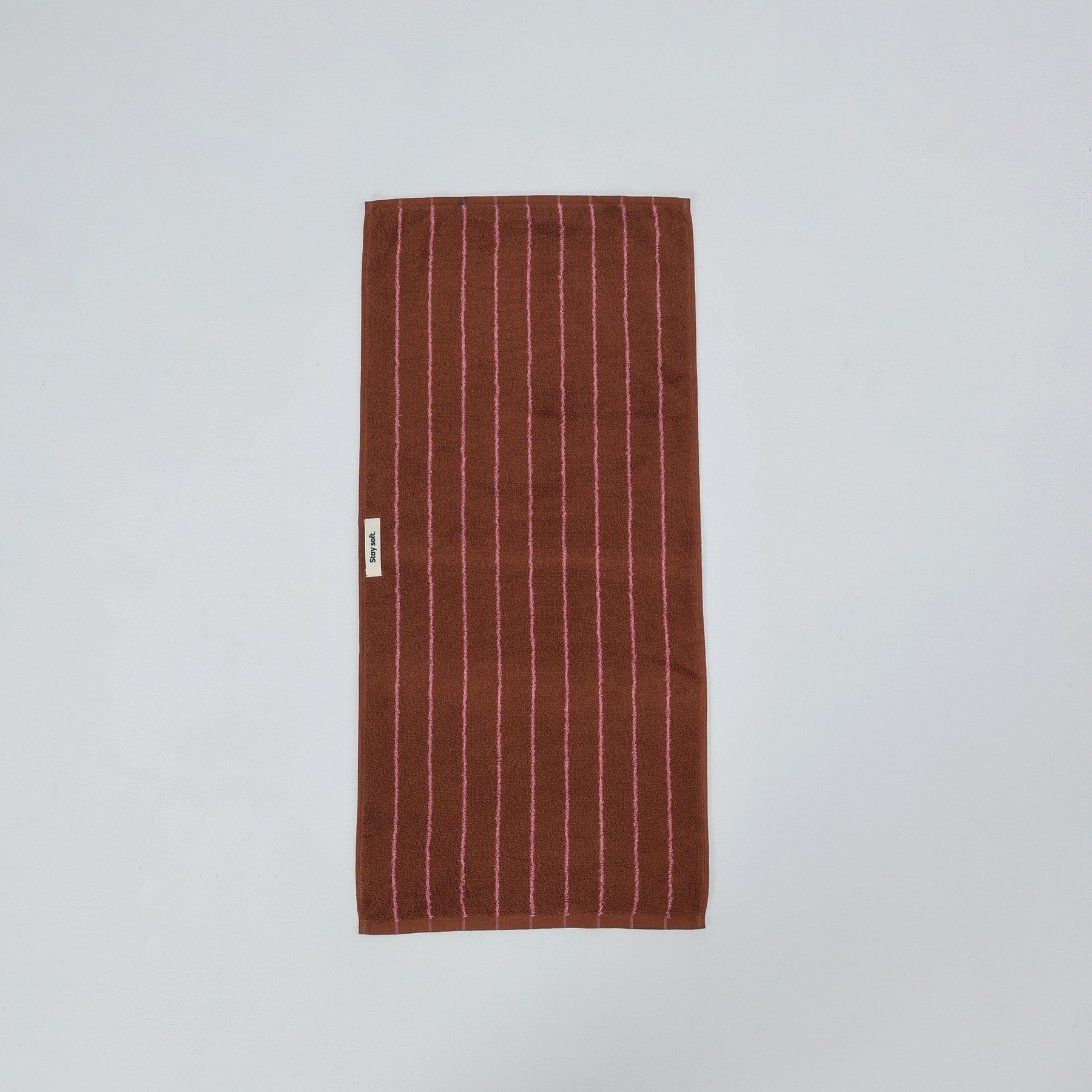 Vintage Stripe Cotton Towel Set - Brown / Pink