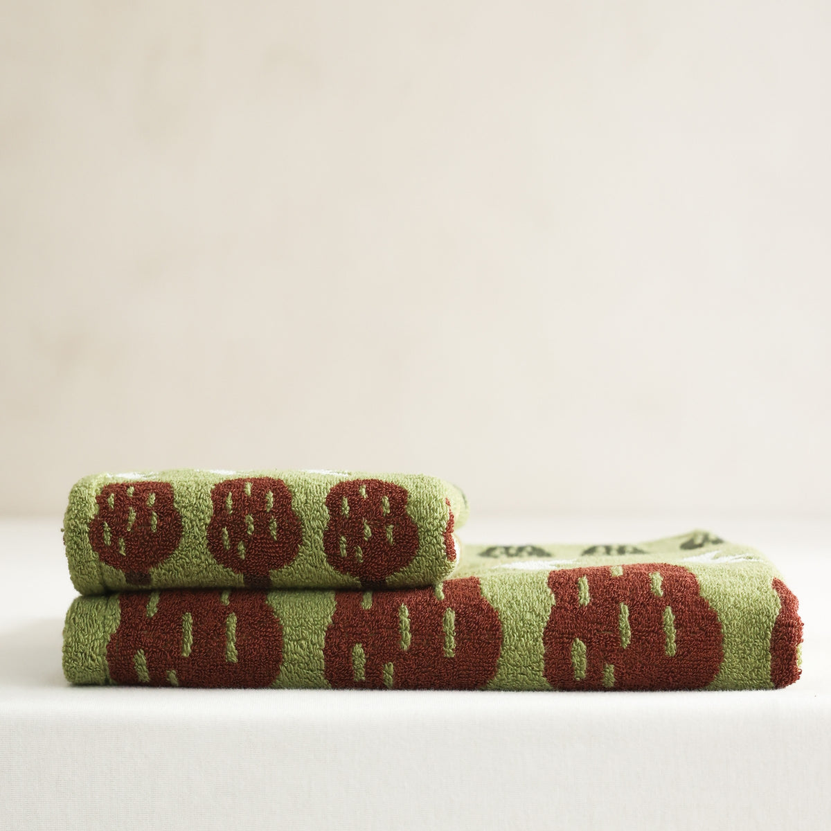Fairy Forest Low-Twist Cotton Towel Set - Green / Brown - view 1