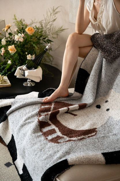 Half-Velvet Knit Throw Blanket - Bichon - image 5