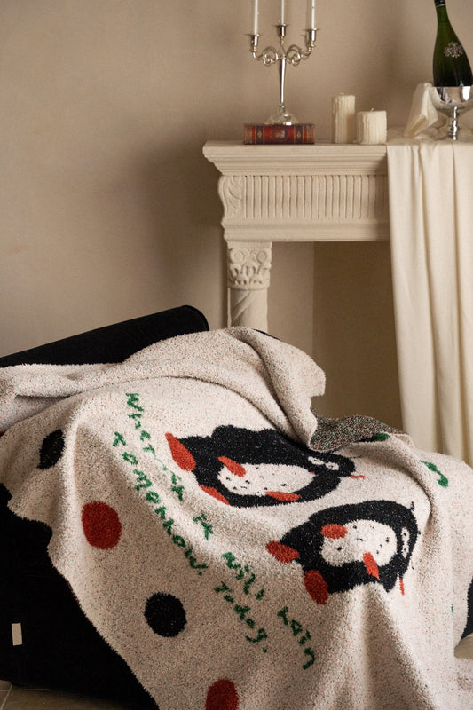Half-Velvet Knit Throw Blanket - Dazed Mole - image 1