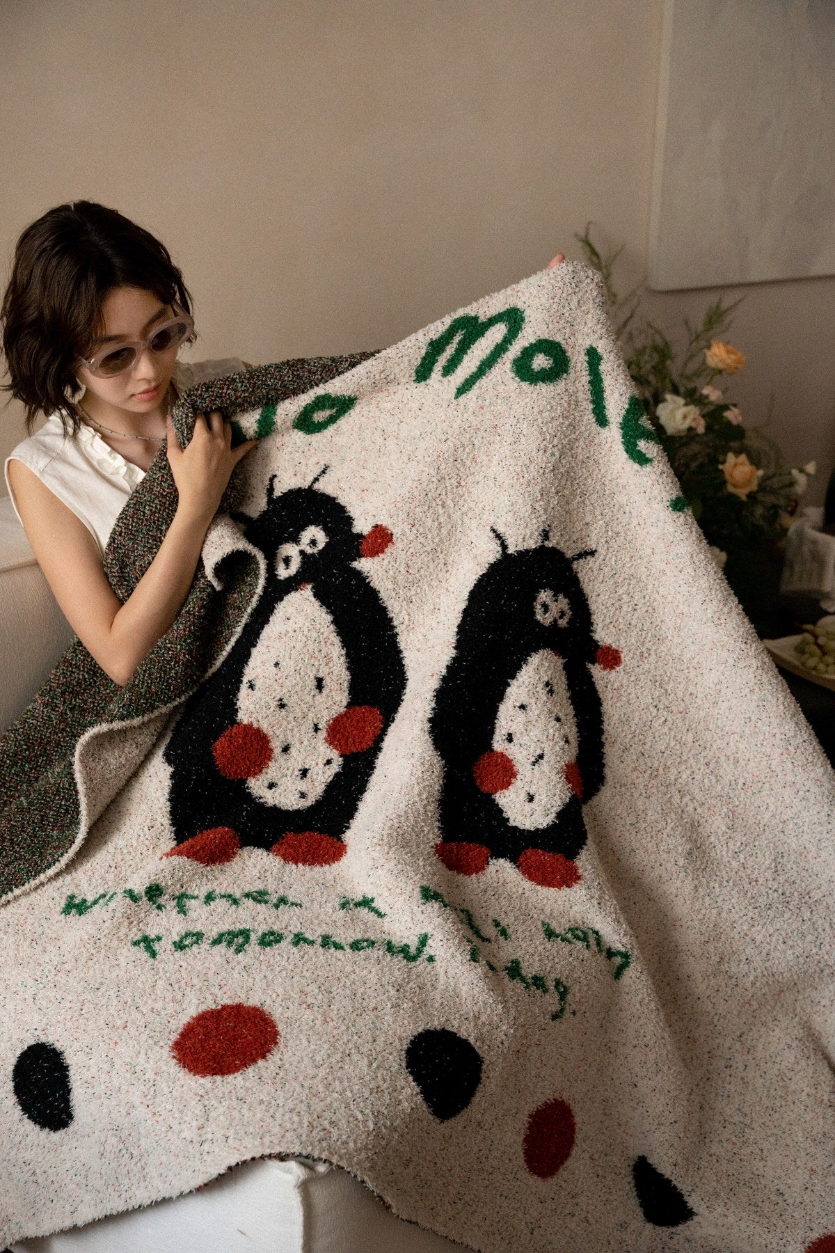 Half-Velvet Knit Throw Blanket - Dazed Mole - image 6