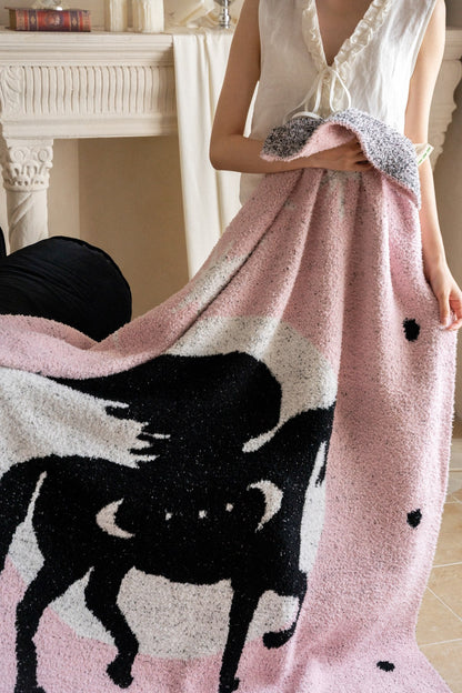 Half-Velvet Knit Throw Blanket - Pegasus - image 2