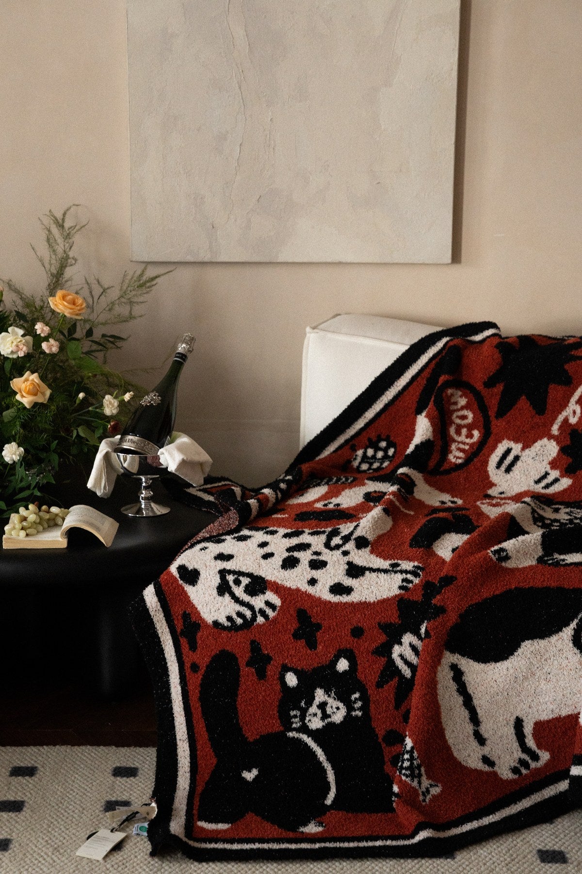 Half-Velvet Knit Throw Blanket - Riot Cat - image 5