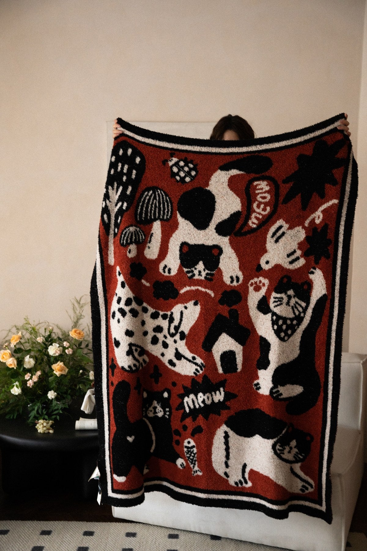 Half-Velvet Knit Throw Blanket - Riot Cat - image 6