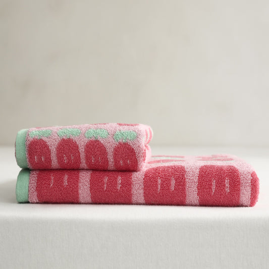 Lily Bloom Jacquard Cotton Towel Set - Pink - view 1