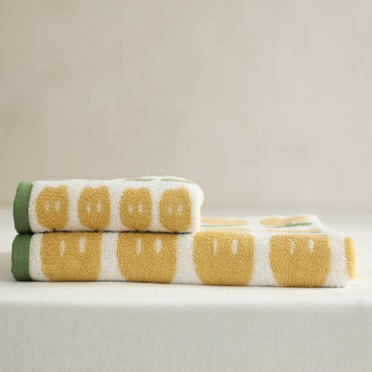 Lily Bloom Jacquard Cotton Towel Set - Yellow - view 1