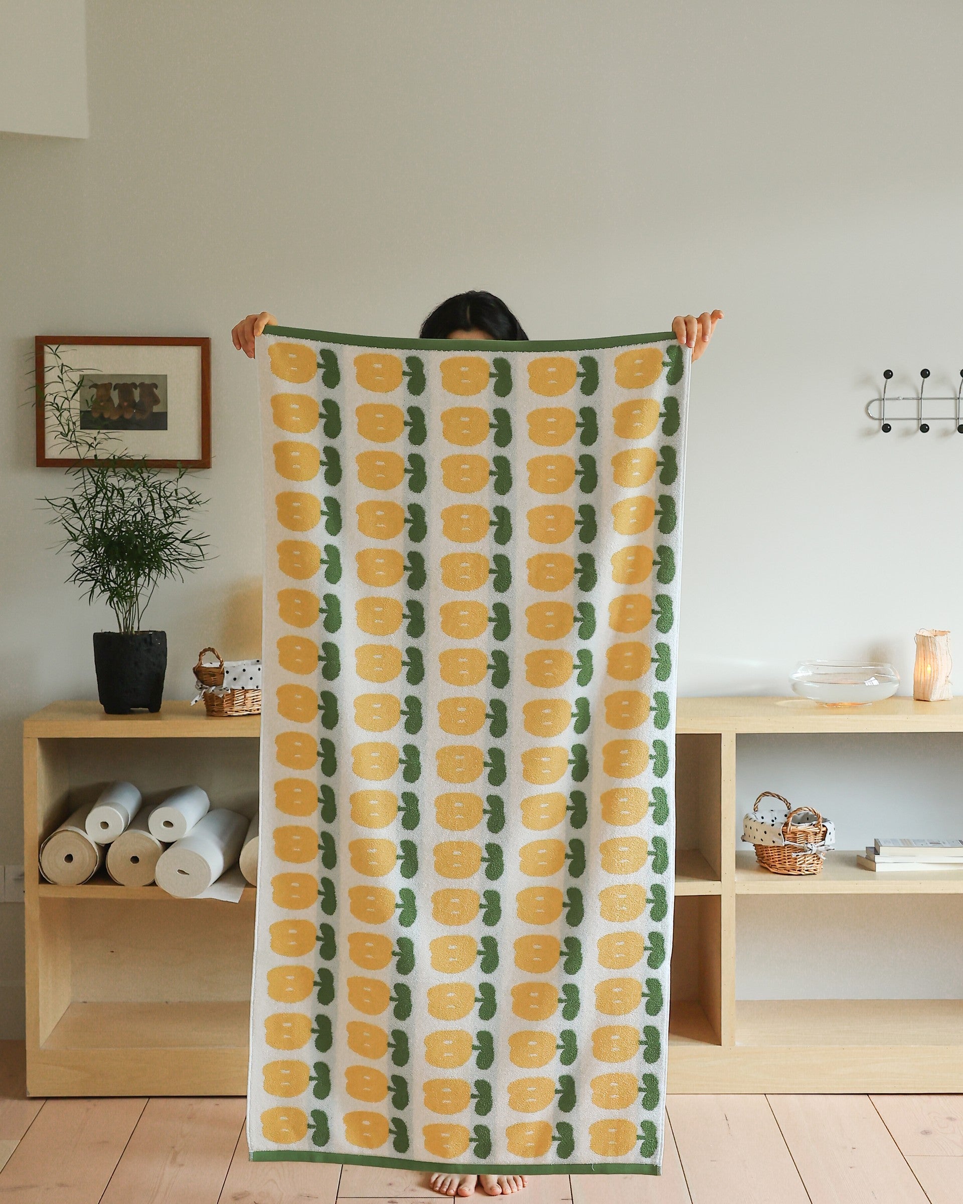 Lily Bloom Jacquard Cotton Towel Set - Yellow - view 2