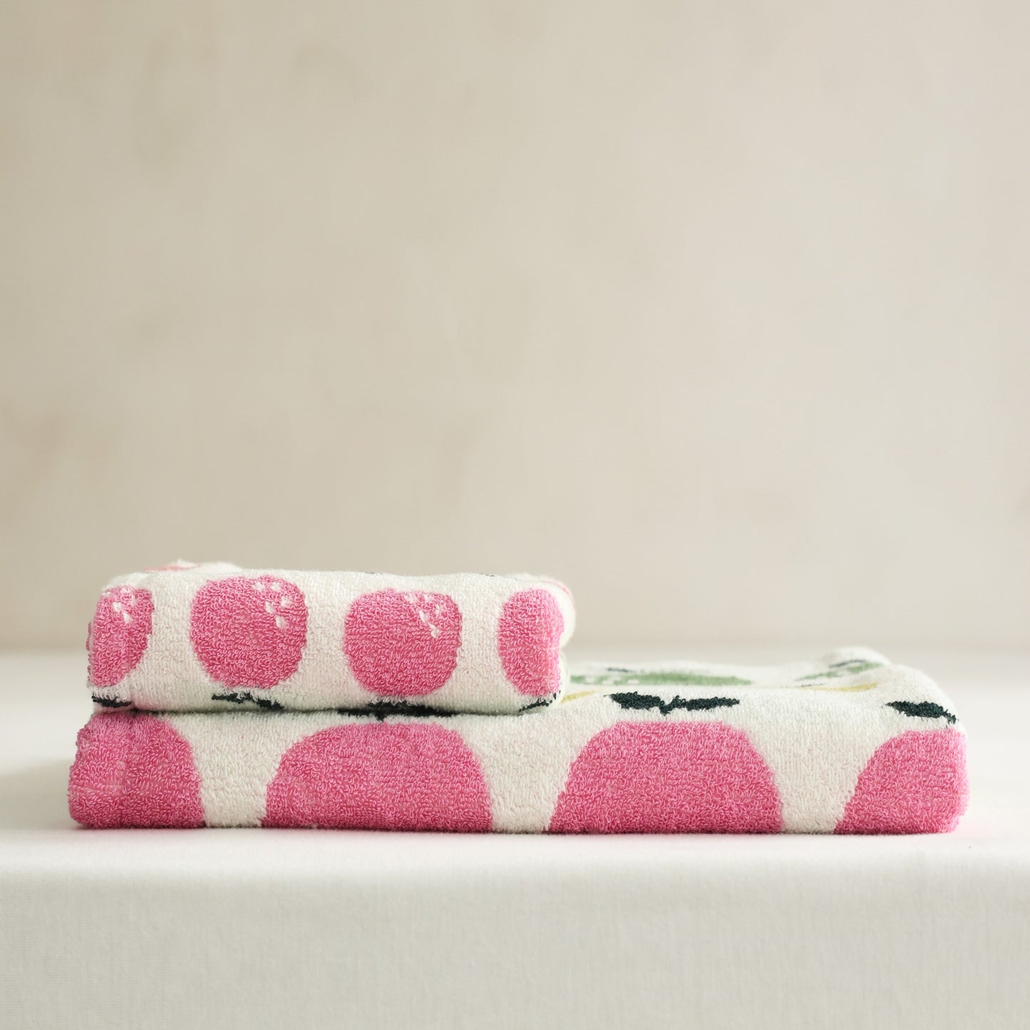 Lucky Orange Jacquard Cotton Towel Set - Beige - view 1