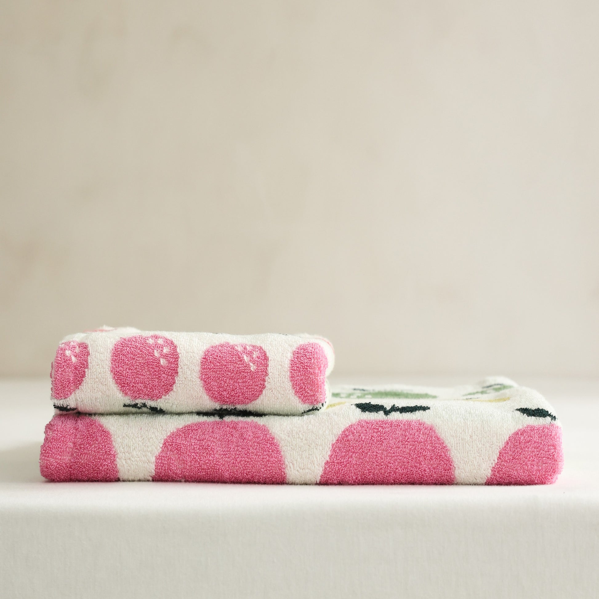 Lucky Orange Jacquard Cotton Towel Set - Beige - view 1