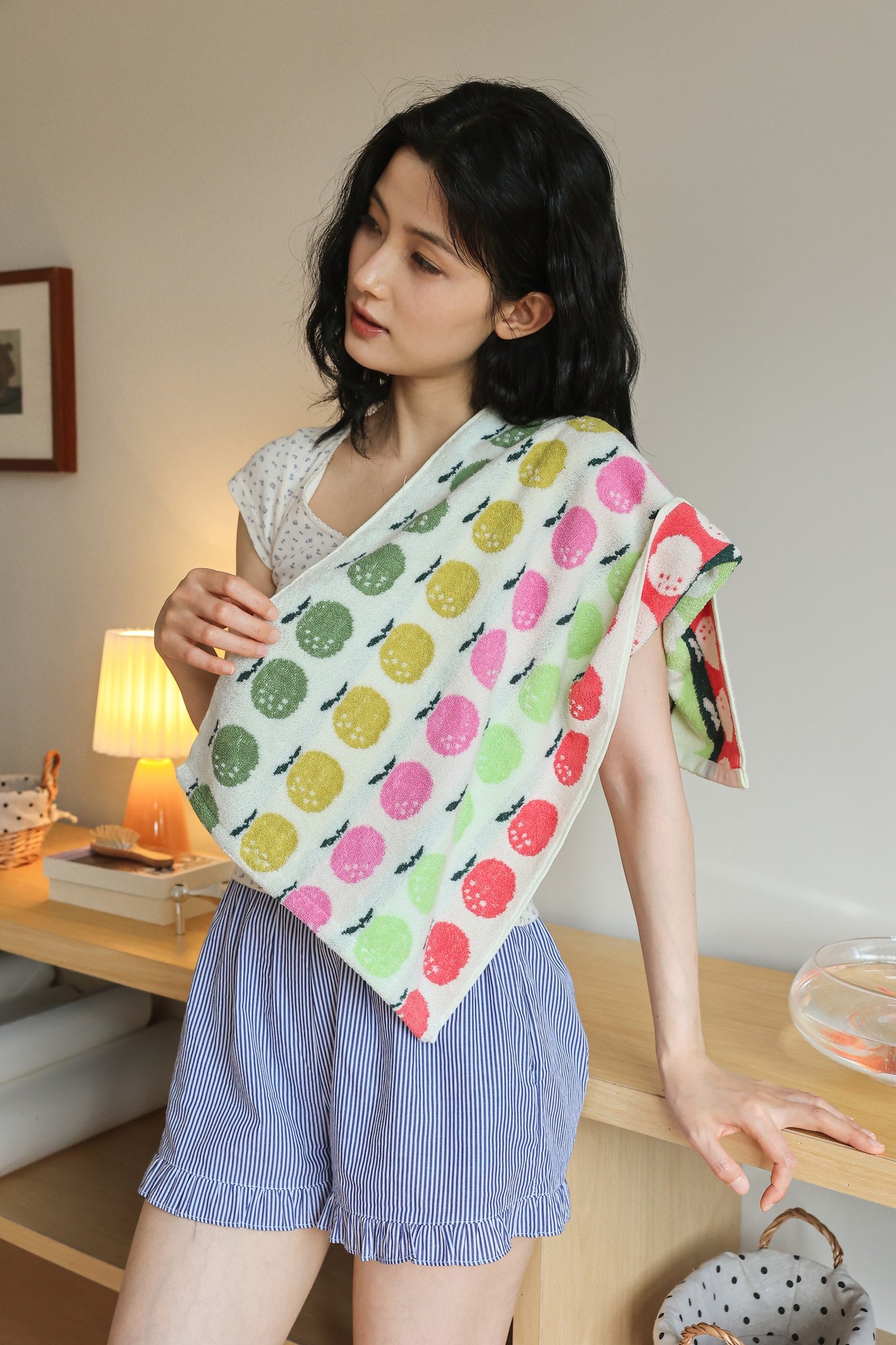 Lucky Orange Jacquard Cotton Towel Set - Beige - view 5