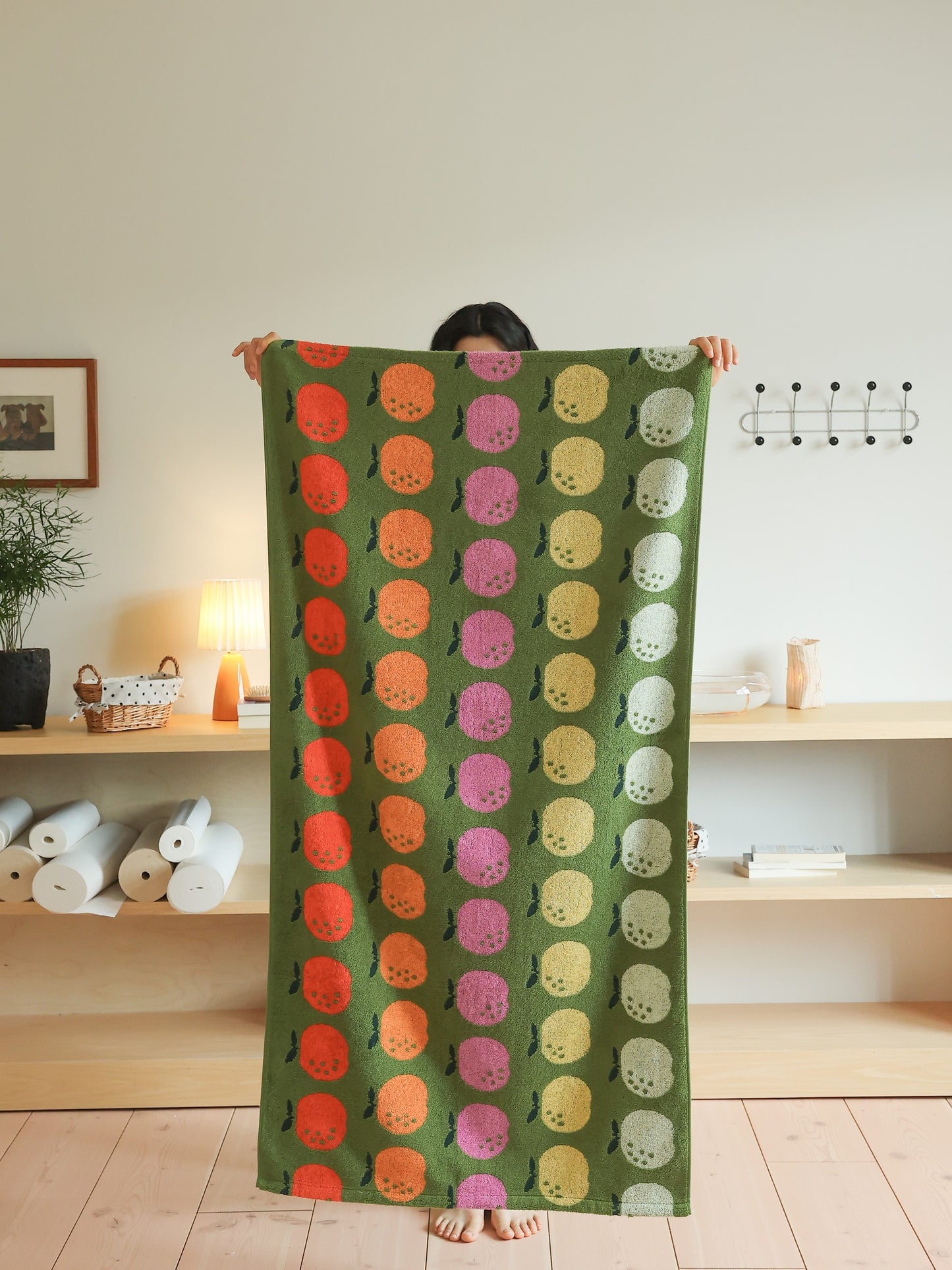 Lucky Orange Jacquard Cotton Towel Set - Green - view 2