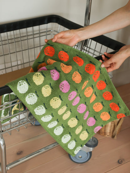 Lucky Orange Jacquard Cotton Towel Set - Green - view 5
