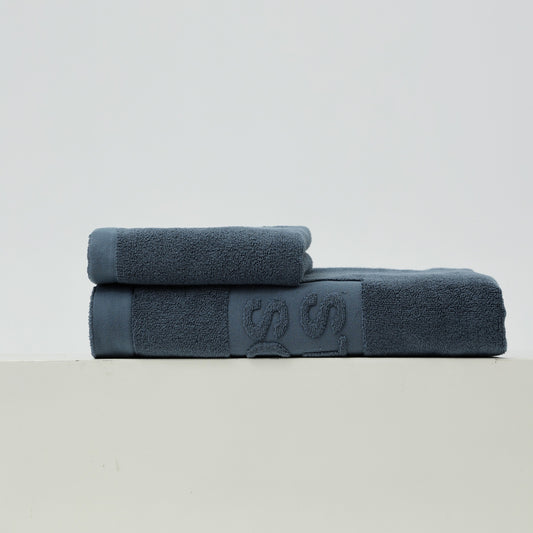 Oversized Cotton Towel Set - Deep Blue - view 1