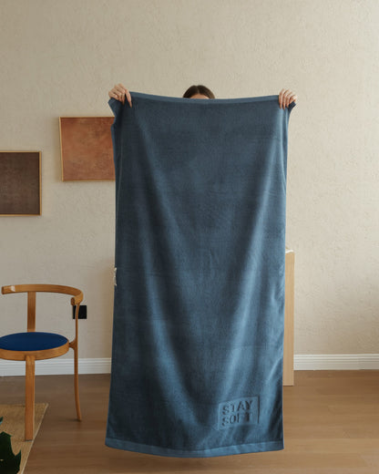 Oversized Cotton Towel Set - Deep Blue - view 2