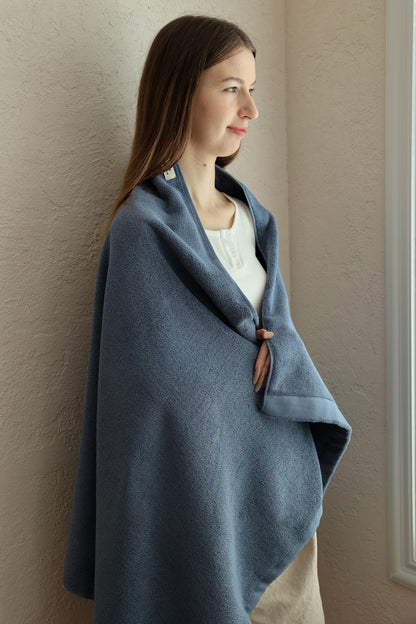 Oversized Cotton Towel Set - Deep Blue - view 3