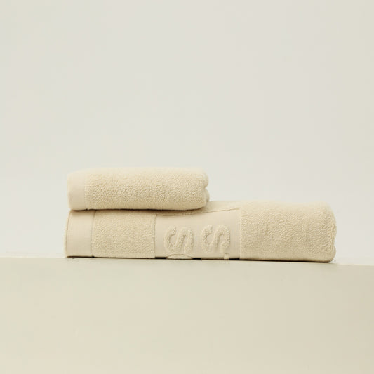Oversized Cotton Towel Set - Jasmine Cream - view 1
