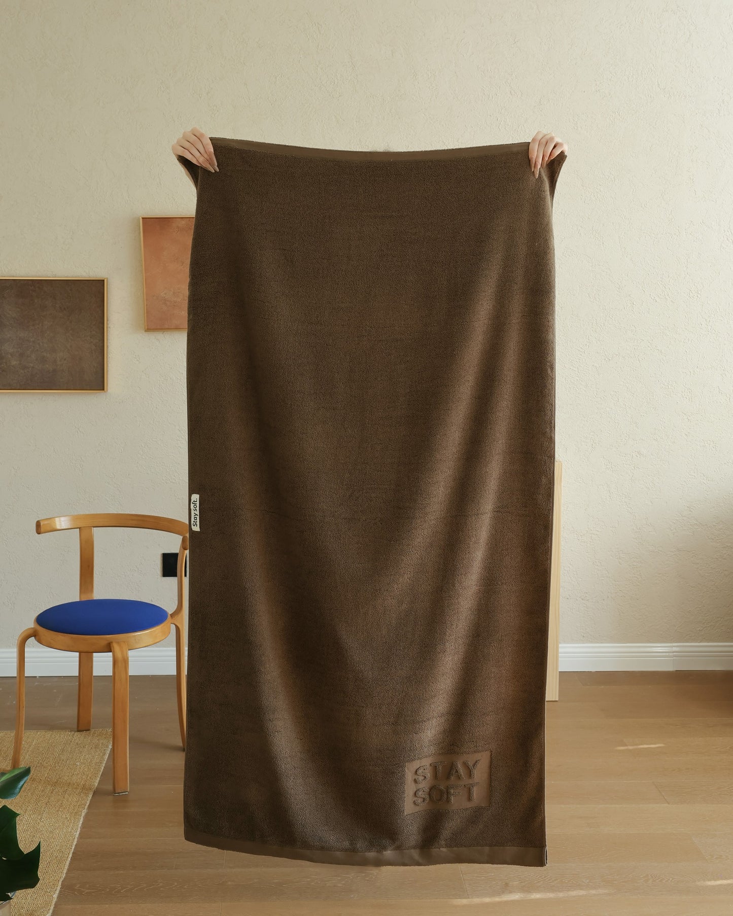 Oversized Cotton Towel Set - Mocha Brown - view 2