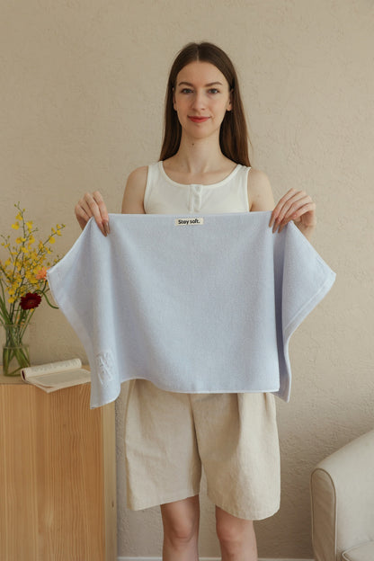 Oversized Cotton Towel Set - Powder Blue - view 2